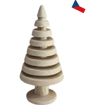 Vánoční dekorace JH WoodArt Dřevěný stromeček se spirálovými hlubokými drážkami (Moderní pojetí tradičního symbolu svátků)