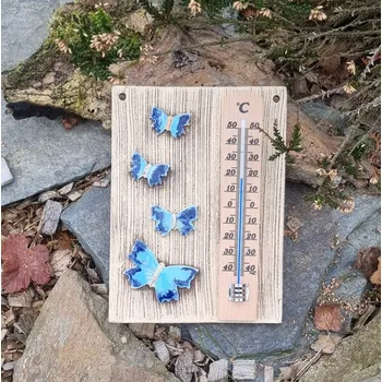 Domácí teploměr Keramický teploměr s motýlkem - dekorativní