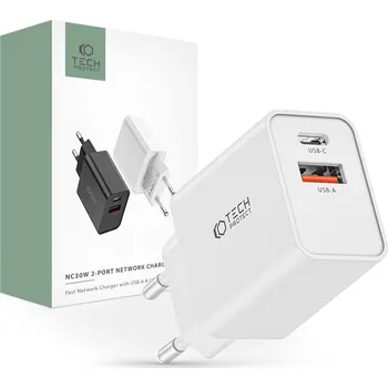 Síťová nabíječka USB-C USB-A PD 30W 2 porty Tech-Protect