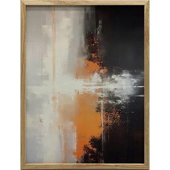 Obraz Plakát Propletené barvy, 30x40 cm, dřevěný rám tmavě hnědý, matný papír 230 g/m² v rámu 32 x 46 cm