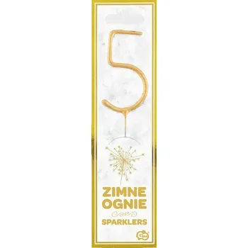Dortová svíčka Narozeninové PRSKAVKY na dort Číslice 5 ZLATÁ GoDan - LEPŠÍ NEŽ SVÍČKY