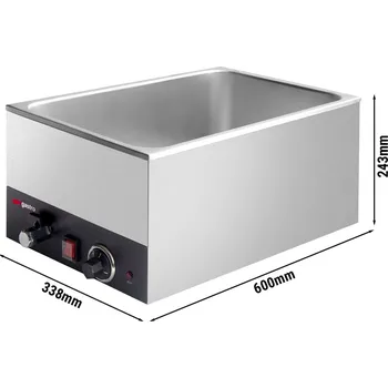 G.Gastro Elektrická ohřevná vana s vypouštěcím kohoutem 600 x 338 x 243 mm