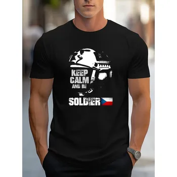 Pánské tričko STRIKER Tričko keep calm and be soldier Velikost: XXXL