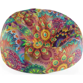 Sedací pytel Sablio Sedací vak Cocoon Barevné obrazce - 75 x 45 x 35 cm