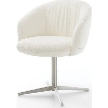 Jídelní židle Jídelní židle Caja-Flex s područkami bouclé bílá podnož