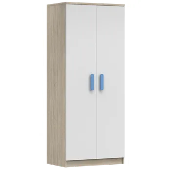 Dětská skříň Nábytek PEGAS s.r.o. Šatní skříň 2D SMYK III - 06, Dub Sonoma/Bílá/Modrá