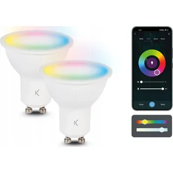 Žárovka Ksix 2ks chytrých žárovek SmartLED, 55W, 400lm, GU10, RGB + CCT