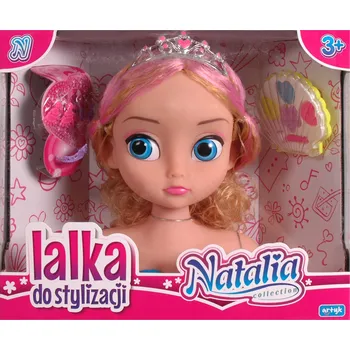 Panenka PANENKA NATALIA HLAVA PRO STYLIZACI česání KADEŘNÍK STÍNY DÁREK hračka