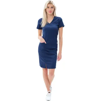 Zdravotnický oděv Perlička® Zdravotnické šaty Ivka SATTÉ Navy Barva: Navy, Velikost: 36