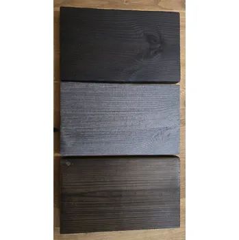 Terasové prkno Tesařství Luňáček s.r.o Terasová prkna opalovaná - 27x140x4000 - Sibiřský modřín, hladký, kartáčovaný Odstín: černá