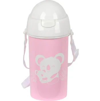 Kempingové nádobí Dětská láhev s brčkem Safta Koala PVC Bez BPA Růžová (500 ml) (7,3 x 19,5 x 7,3 cm)