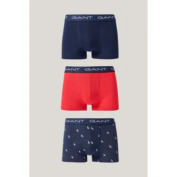 Pánské oblečení SPODNÍ PRÁDLO GANT BOAT PRINT TRUNK 3-PACK EVENING BLUE
