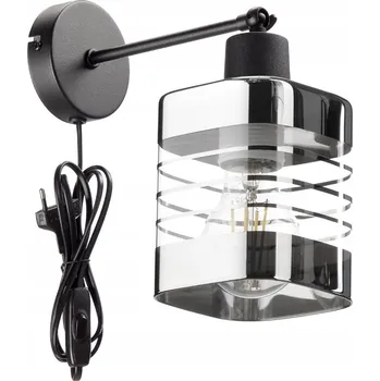 Nástěnné svítidlo Nástěnná LAMPA SKLENĚNÉ STÍNIDLO CHROMOVANÉ ZÁSUVKA E27