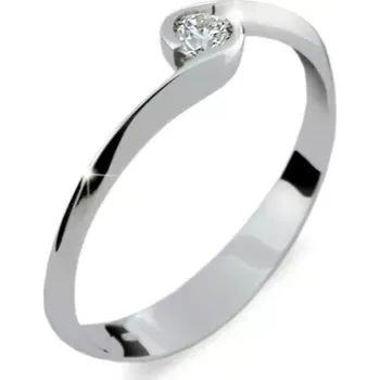 Prsten Zásnubní prsten bílé zlato 585/1000 zirkon ZP1914 velikost 57