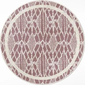 Koberec Moderní Kulatý vinylový Koberec do bytu, průměr 50 cm, pravidelný krajkový vzor