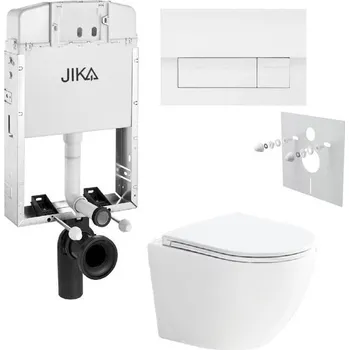 WC sada Laufen Set modulu k zazdění, EBS WC Vortex Rimless, sedátka a tlačítka, bílá lesk