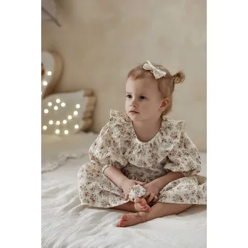 Dámské šaty Pro holčičku mušelínové Šaty , volánek u krku, skořicová louka 110