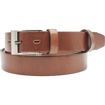 Opasek Hnědý kožený opasek Nivasaža elegantní úzký ELG30 Celková délka: 120