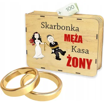 Pokladnička POKLADNIČKA MANŽELSKÁ, TRESTNÍ DÁREK VÝROČÍ SVATBA NOVOMANŽELÉ UPOMÍNKA