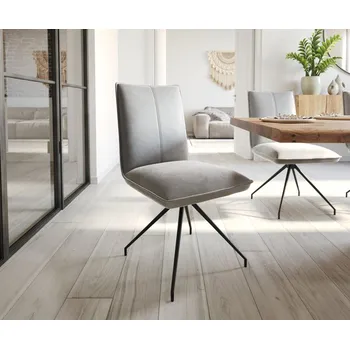 Jídelní židle Jídelní židle Lelio-Flex křížová podnož zúžená černá samet šedá