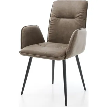 Jídelní židle Jídelní židle Vinja-Flex taupe vintage zúžená podnož černá