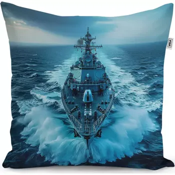 Polštář Dekorační polštář Válečná loď prorážející oceán - Sablio - 50x50 cm