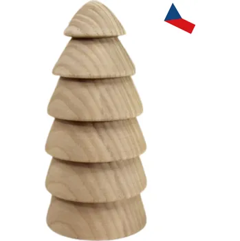 Vánoční dekorace JH WoodArt Dřevěný stromeček s vrstevnatým designem (Originální dárek pro milovníky přírodních materiálů)