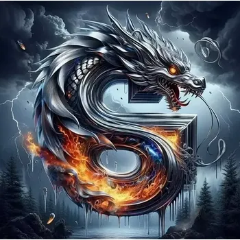 Diamantové malování Diamantové malování - Temný drak (60 x 60)