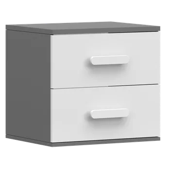 Noční stolek Nábytek PEGAS s.r.o. Noční stolek SMYK II - 22, Šedá/Bílá/Bílá