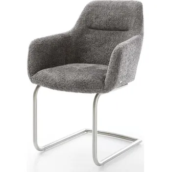 Jídelní židle Jídelní židle Pejo-Flex bouclé šedá konzolová podnož kulatá