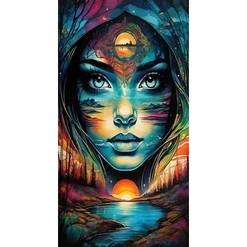 Diamantové malování Diamantové malování - Záhadná kráska nad řekou (85 x 45)