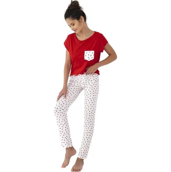 Dámské noční prádlo Dámské pyžamo SENSIS ADELAIDE červená-smetanová L 0