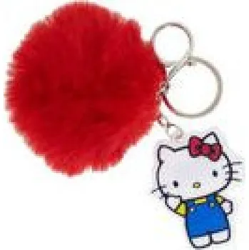 Klíčenka Hello Kitty s chlupatou bambulkou