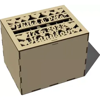 Dárková krabička Pelisport Svatební truhla malá na přání a dary přírodní