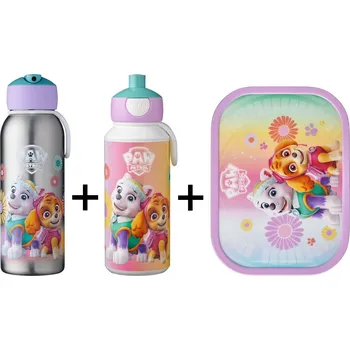 Svačinový box MEPAL DĚTSKÝ SVAČINOVÝ SET A TERMO LÁHEV MEPAL, CAMPUS, HOLČIČÍ TLAPKOVÁ PATROLA