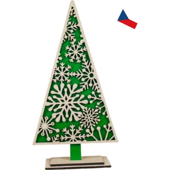 Vánoční dekorace JH WoodArt Dřevěný vánoční stromeček B zelený 1 ks (Vánoční atmosféra může začít!)