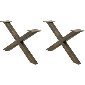 Stolová podnož OMAXI Nohy konferenčního stolku ve tvaru X 2 ks 70x(30-31)cm ocel 315472