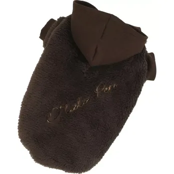 Obleček pro psa Oblečky pro psy, mikina pro psa hnědá Fluffy (Chlupatá bunda pro psa s kapucí)