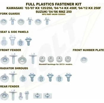 Kompletní sada plastových šroubů pro Kawasaki KX-F250 /450 KAW-1200024