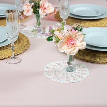 ubrus Ubrus 180 cm Růžový Svatební Hostina Svaté Přijímání Ozdobný Vánoční Bavlněný