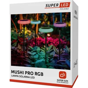 Venkovní osvětlení 4x Solární lampa LED zahradní zapichovací 76 cm Světla Houbičky RGB