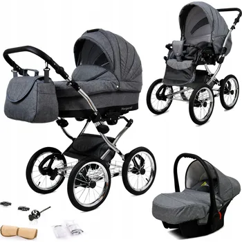 Přeprava dětí Kočárek 3v1 BabyLux Margaret Exclusive Grey Flex