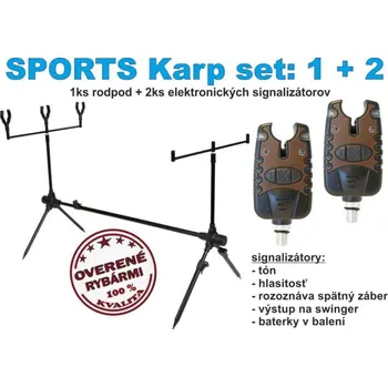Signalizátor záběru SPORTS KARP set Rodpod + 2ks el. signalizátor záběru