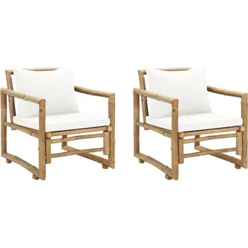 OMAXI Zahradní židle 2 ks s poduškami a polštáři bambus 507215