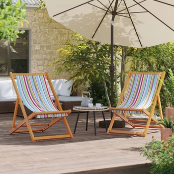OMAXI Skládací plážová křesla 2 ks vícebarevná textil 911413