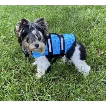 Obleček pro psa Plovací vesta pro psa modrá (Letní potřeby pro psy)