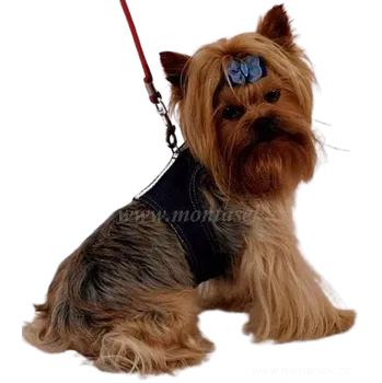 Postroj pro psa Postroj pro menšího psa, vesta jeans DOPRODEJ (Postroje, vesty pro psy)