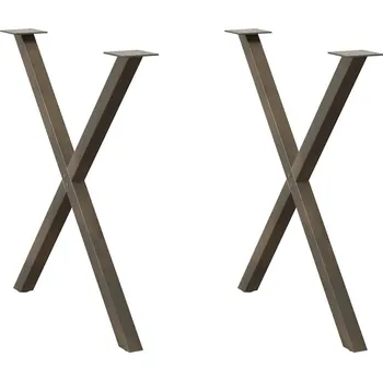 Stolová podnož OMAXI Nohy k jídelnímu stolu ve tvaru X, 2 ks, přírodní ocel, 70 x (72-73) cm, ocel 315793