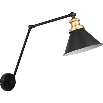 Nástěnné svítidlo Nástěnné svítidlo Fundo černé zlaté kovové moderní do obýváku a ložnice CANDELLUX