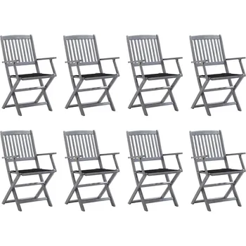 OMAXI Skládací zahradní židle s poduškami 8 ks masivní akácie 508619